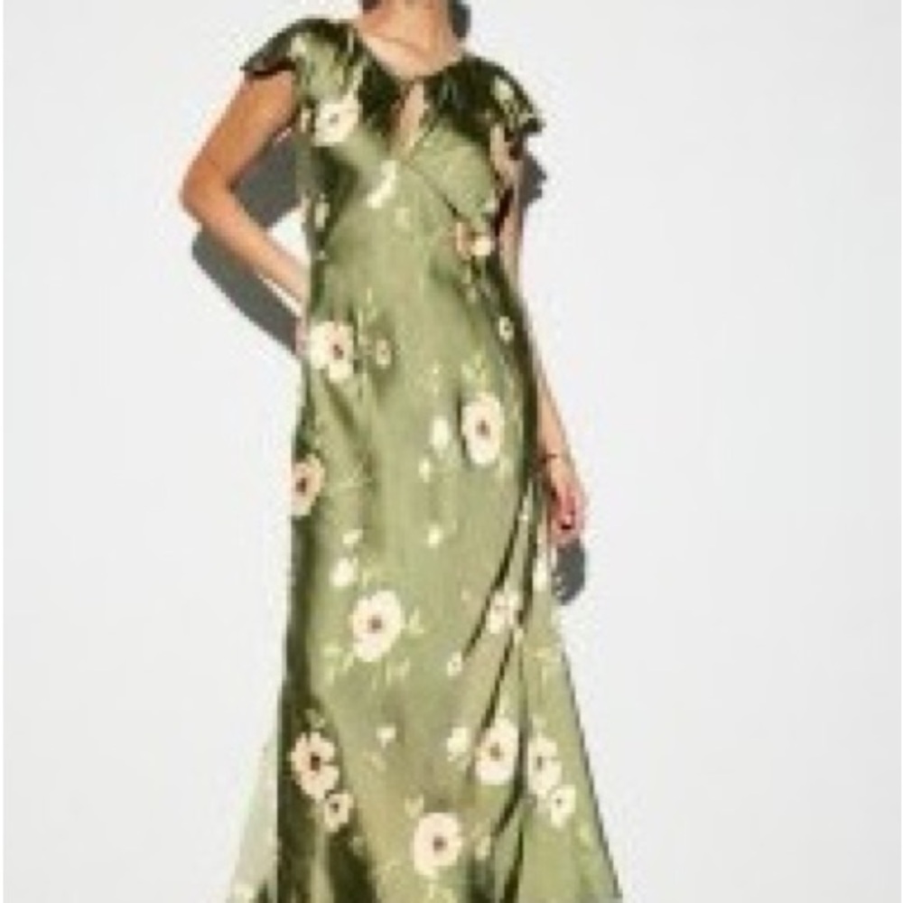The Occasion by Old Navy Flutter-Sleeve Keyhole Satin Maxi Dress